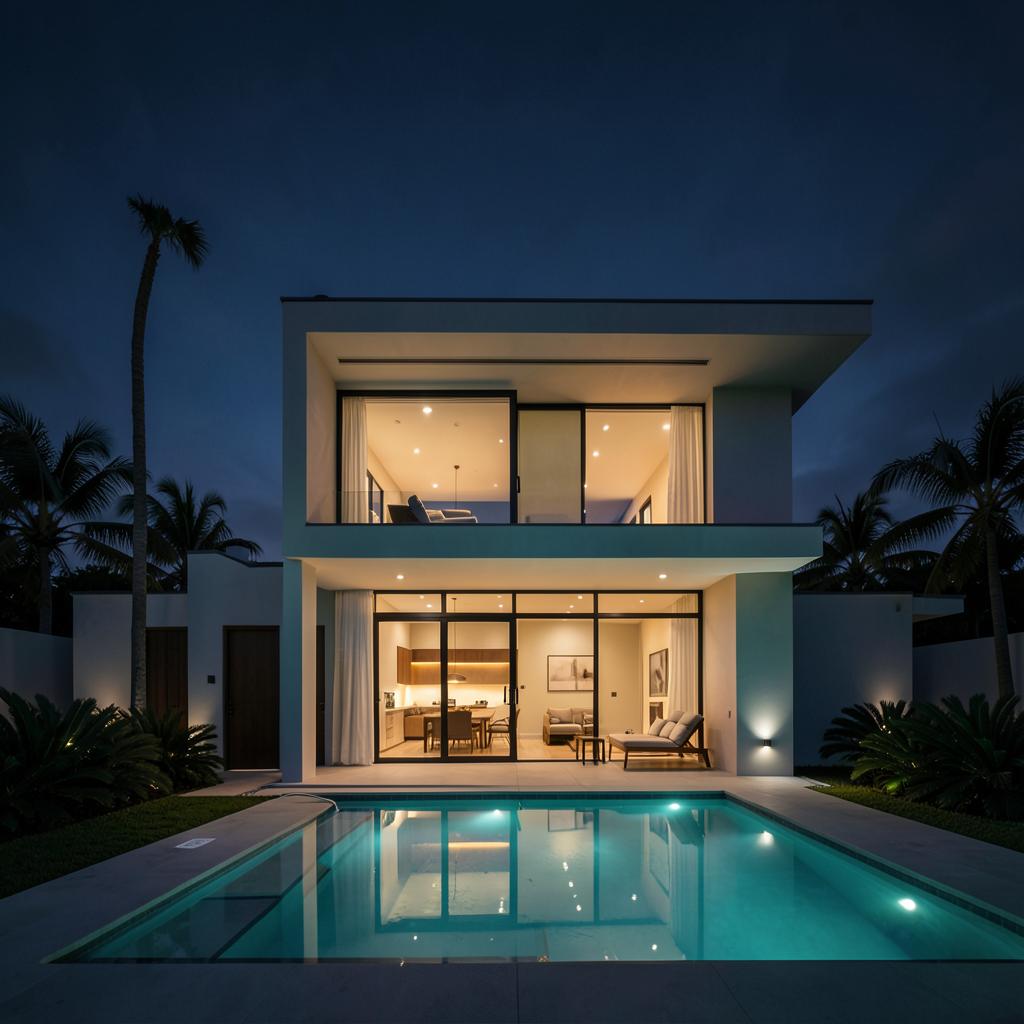 Stage lighting over a modern Florida evening skyline